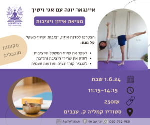 מציאת איזון ושיווי משקל סדנת עומק איינגאר יוגה אגי ויטיך
